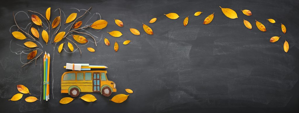 Fall Leaves and School Bus